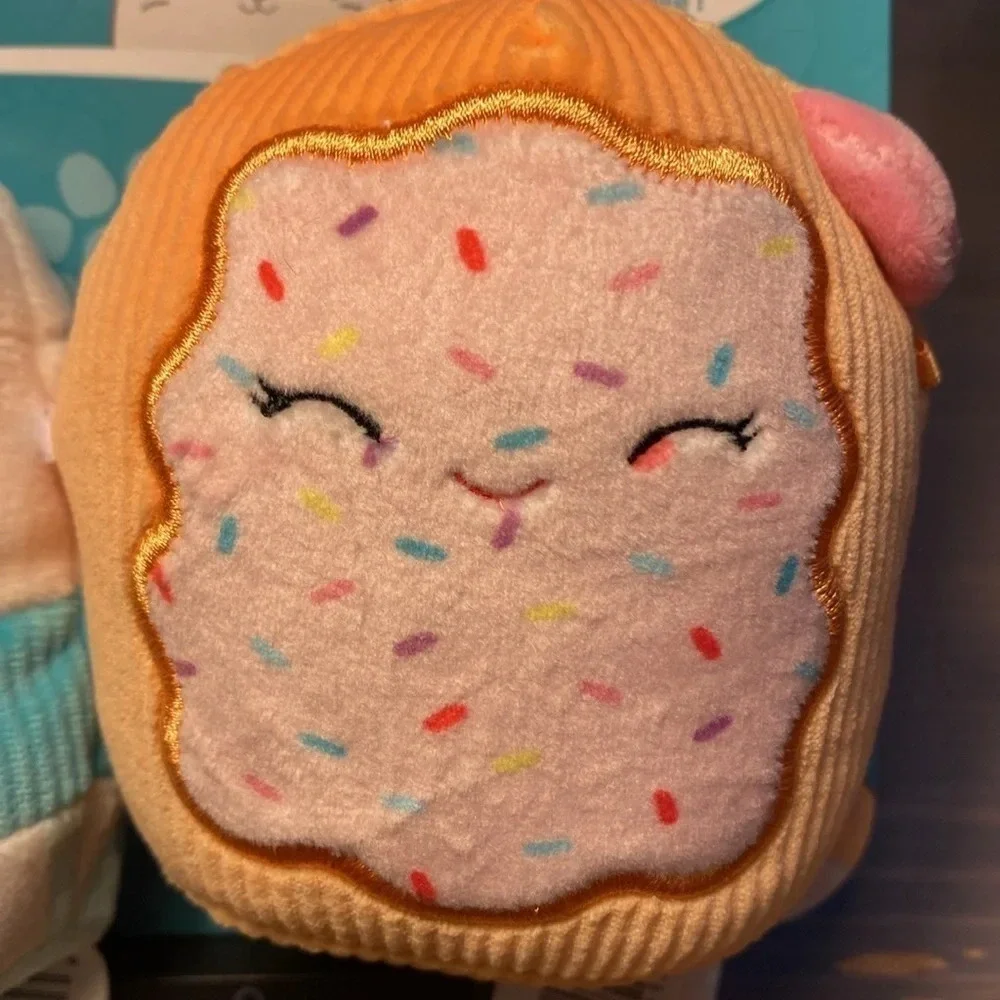 Squishmallows Melly & Fresa Squeaky Crinkle Dog Toy 2-Pack Milk Pop Tart NWT
